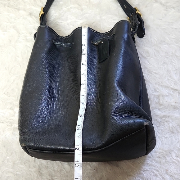 Vintage Coach Legacy leather bucket bag tote draw string shoulder purse BLACK - Picture 9 of 15